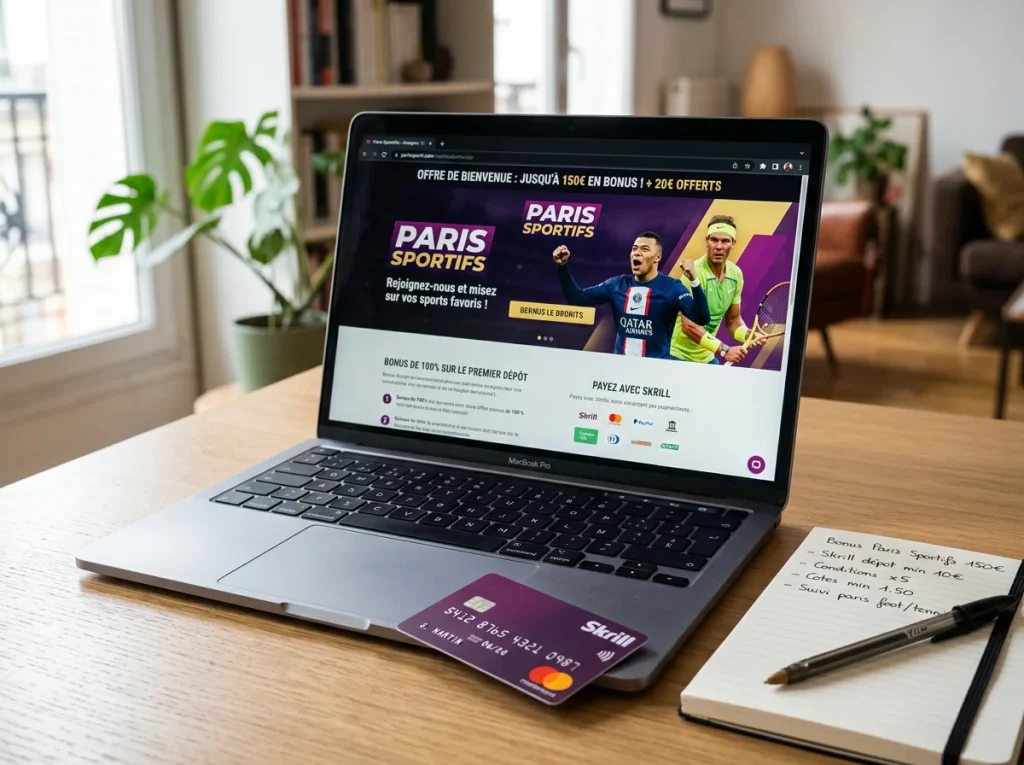 Bonus de paris sportifs accessibles avec un dépôt Skrill chez les bookmakers français